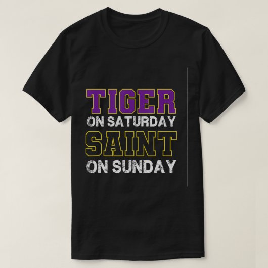 T-shirt Tiger on Saturday Saint on Sunday Funny Valentines (Design devant)