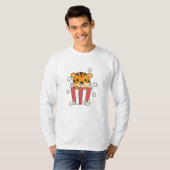 T-shirt Tiger Popcorn Cinéma Soirée Restauration Rapide Pr (Devant entier)