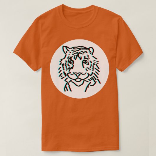 T-shirt Tiger Portrait Glitch (Design devant)