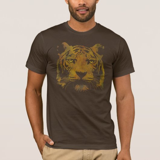 T-shirt Tiger Print (Chemise noire) Homme's Basic (Devant)