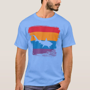 T-shirt Tiger Shark Shadow silhouette avec drapeau coloré