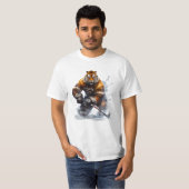 T-shirt Tiger sur l'aventure de hockey sur glace (Devant entier)