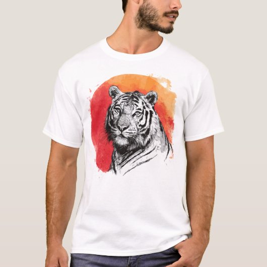 T-shirt Tiger symbol of courage (Devant)