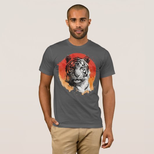 T-shirt Tiger symbol of courage.  (Devant entier)