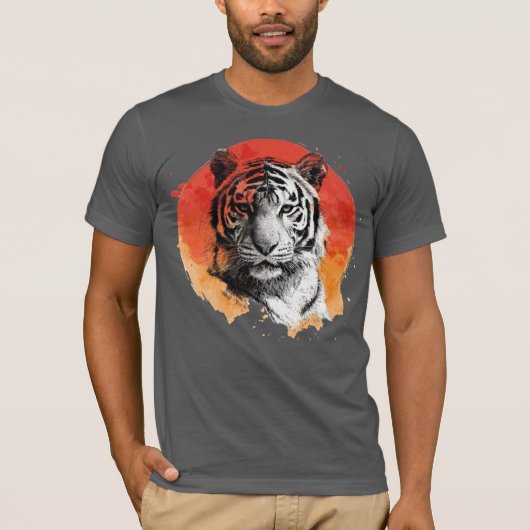 T-shirt Tiger symbol of courage.  (Devant)
