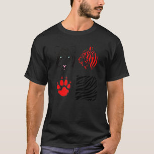 T-shirt Tiger Tête Cricut Paw Tigre Rouge avec animal sauv