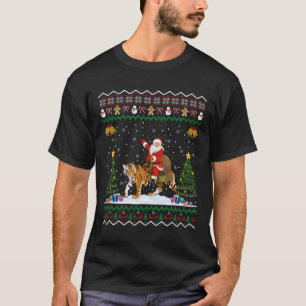 T-shirt Tiger Vilain Noël Cadeau Drôle Père Noël Riding Ti