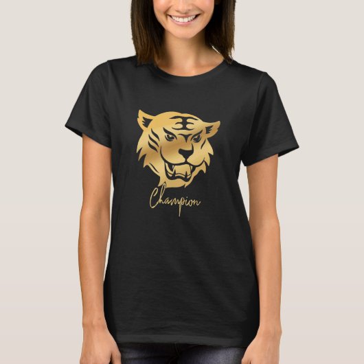 T-shirt Tiger vintage Gold Face Wild Tiger (Devant)
