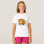 T-shirt Tigre au coucher avec Coussin (Devant entier)