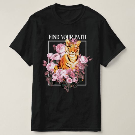 T-shirt Tigre Avec Fleurs (Design devant)
