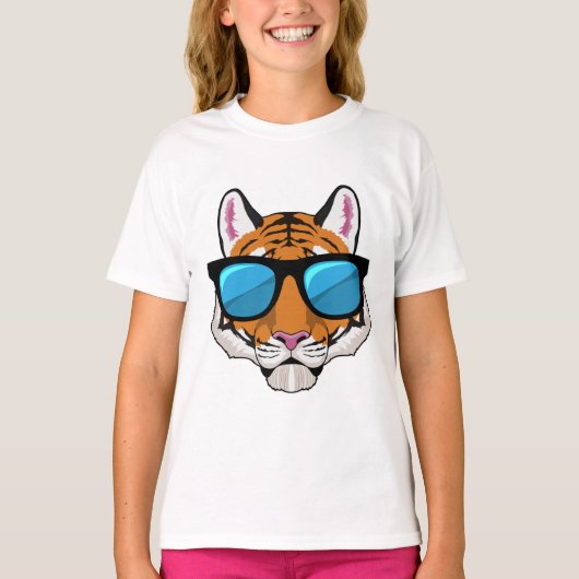 T-shirt Tigre avec lunettes de soleil (Devant)