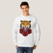 T-shirt Tigre avec Rose (Devant entier)