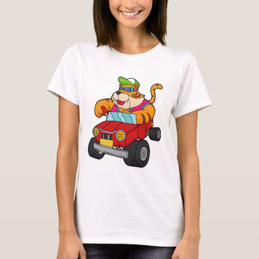 T-shirt Tigre avec voiture (Devant)
