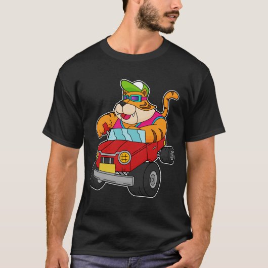 T-shirt Tigre avec voiture (Devant)