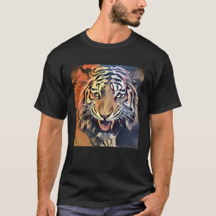 T-shirt Tigre Bengal Chat Féroce Visage Animalier Froid To
