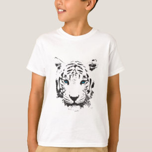 T-shirt Tigre blanc aux yeux bleus
