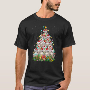T-shirt Tigre blanc Xmas Père Noël Tigre blanc Arbre de No