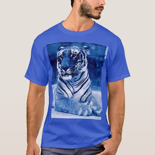 T-shirt Tigre bleu (Devant)