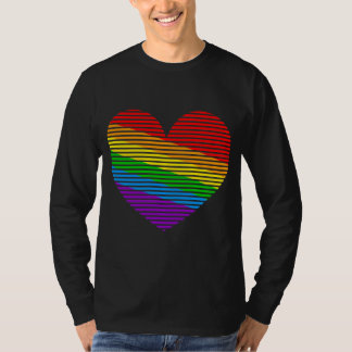 T-shirt Tigre Corey années 80 Rayure Arc-en-Ciel Manches L