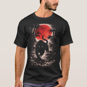 T-shirt Tigre dans la forêt de la lune rouge - Art animali