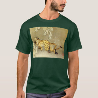 T-shirt Tigre Dans La Hokusai Neige Bois Japonais