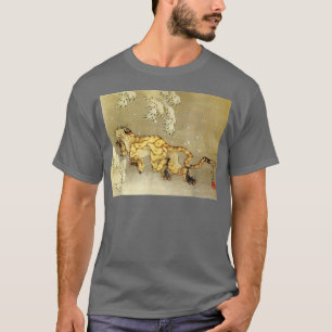T-shirt Tigre Dans La Hokusai Neige Bois Japonais