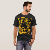 T-shirt Tigre d'art Pop Jaune Noir (Devant entier)