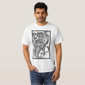 T-shirt Tigre d'art populaire coréen (Devant entier)