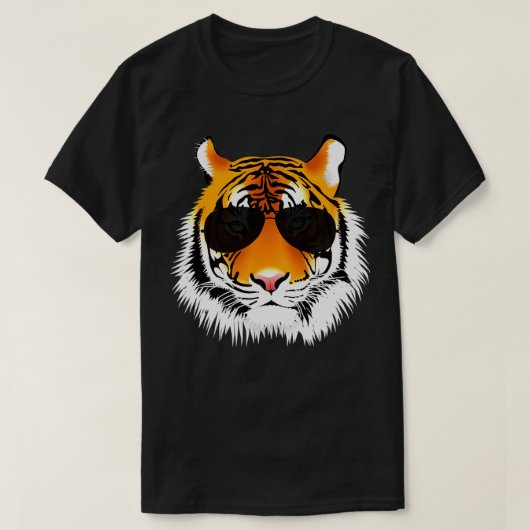 T-shirt Tigre de chat cool avec lunettes de soleil Design (Design devant)