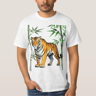 T-shirt Tigre de dessin animé Cadeau Amateur de tigre Oran