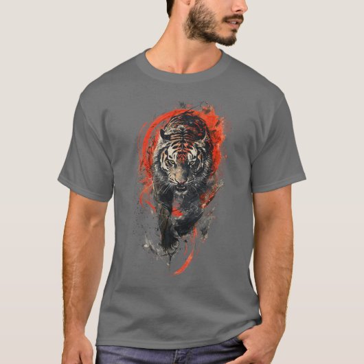 T-shirt Tigre de glace en mouvement (Devant)