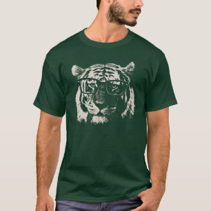 T-shirt Tigre de hippie avec des verres