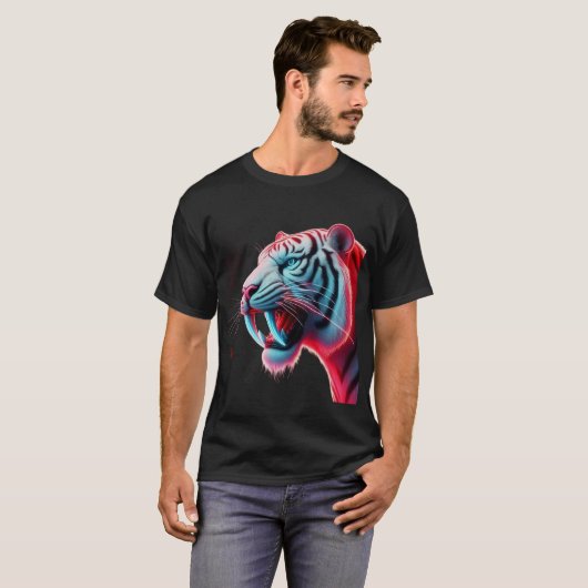 T-shirt Tigre de néon sabertooth (Devant entier)