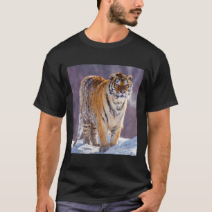 T-shirt Tigre de Sibérie dans la neige, Chine