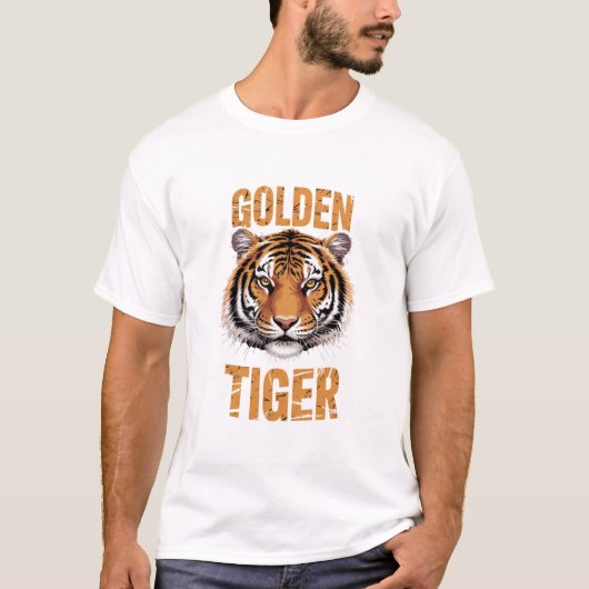 T-shirt Tigre doré à double visage (Devant)