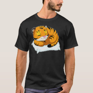 T-shirt Tigre dormant avec oreiller