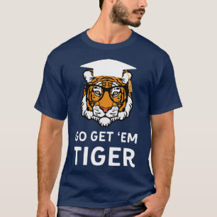 T-shirt Tigre drôle avec lunettes et capuchon de graduatio