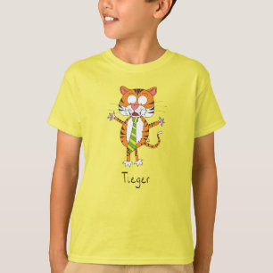 T-shirt Tigre drôle dans une Cravate caricature pour enfan