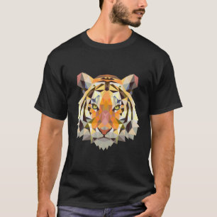 T-shirt Tigre du Bengale Face Faune géométrique Animal ani