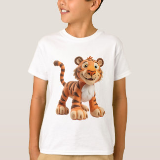 T-shirt Tigre en Claymation fantaisiste avec des pattes su