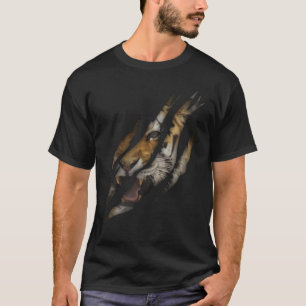 T-shirt Tigre en colère Visage Tordu Claw Wild Safari Anim