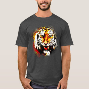 T-shirt Tigre en cuir de charbon moderne Modèle élégant