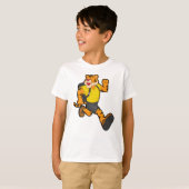 T-shirt Tigre en marche avec sac à dos (Devant entier)