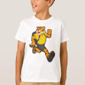 T-shirt Tigre en marche avec sac à dos (Devant)