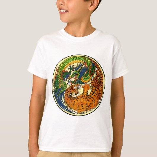 T-shirt Tigre et dragon Yin Yang (Devant)