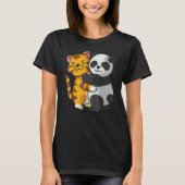 T-shirt Tigre Et Panda Cute Zoo Animaux Enlacer (Devant)