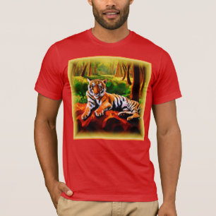 T-shirt "Tigre majestueux au repos dans la nature". Comman