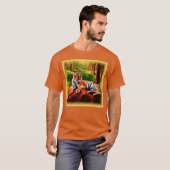 T-shirt "Tigre majestueux au repos dans la nature". Comman (Devant entier)