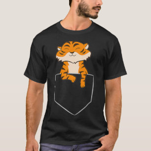 T-shirt Tigre Mignonne En Poche Drôle Tigre De Poche