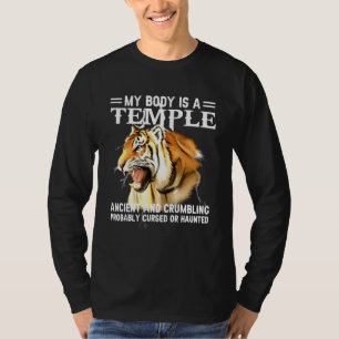 T-shirt Tigre Mon Corps Est Un Temple Ancien Et Qui S'Effo
